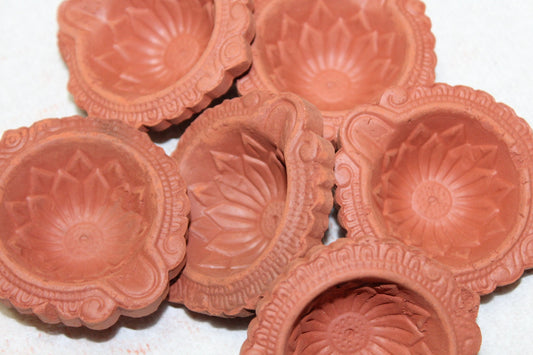 Indian Clay Diyas  - 200 gm